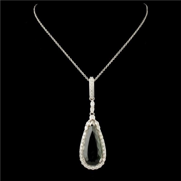 9.16ct Tourmaline & 1.09ctw Diam Pendant in 18K Go