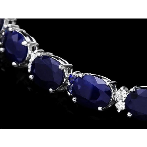 14k Bracelet w/ 37.50ct Sapphire & 0.60ct Diam