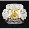 Image 2 : 6.30ctw Fancy Color Diamond Ring in 18K WG