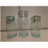 Image 1 : 3 Blue Glass Lidded Jars