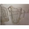 Image 8 : Glass pitcher, vintage jars and bottle