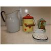Image 1 : Enamel Ware: Jug, Lidded Bucket, Soapdish