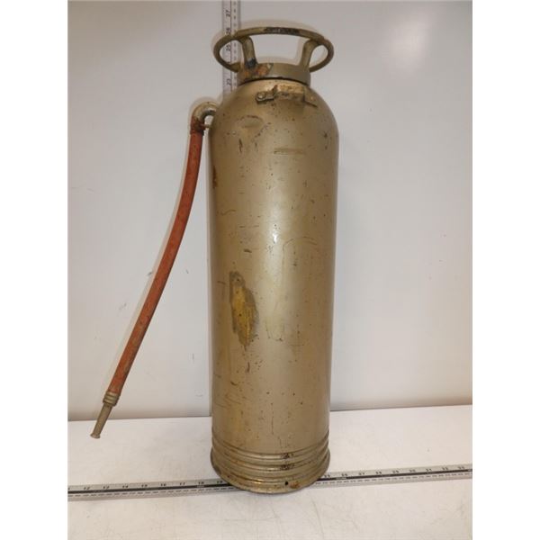 1 Vintage Gold Painted, Copper Fire Exstinguisher