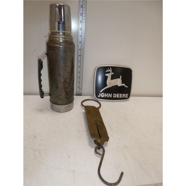 John Deere Logo, Stanle Thermos and Brass Scale