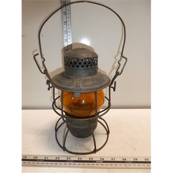 C.N.R. Lamp with Amber Glass Globe