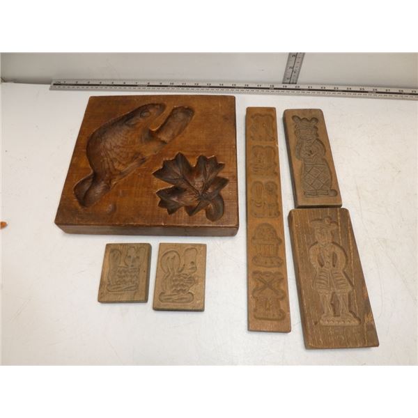 Vintage Wooden Cookie Molds