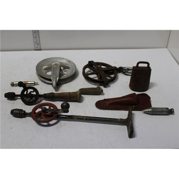 Misc. Antiques Ye Olde Cow Bell, Shoulder Drill,