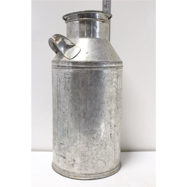 Silverwoods Lidded, Galvanized  Milk Can