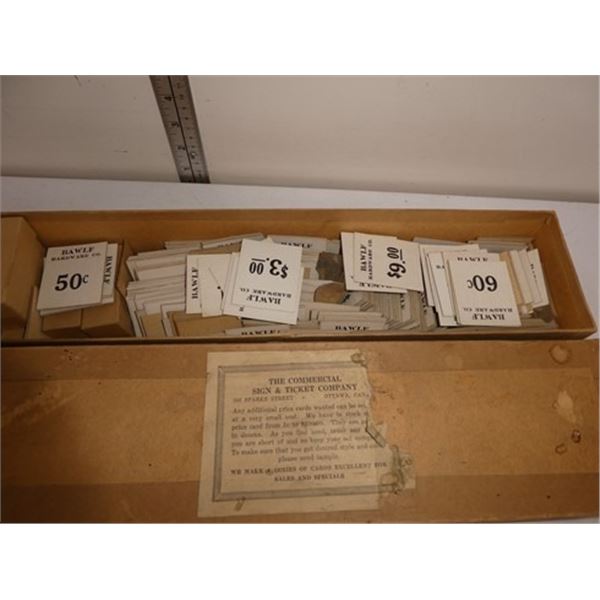 Vintage price tickets