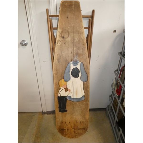 Antique Handpainted, Wooden Ironing Board