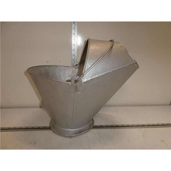 Galvanized Coal Scuttle
