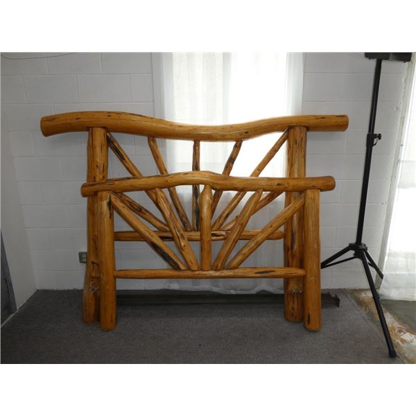 Vintage Handmade Log Bed Frame