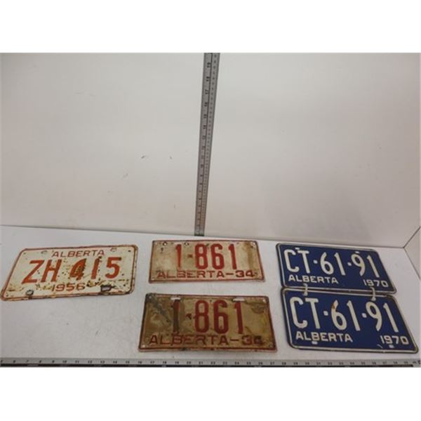 Collection of vintage alberta license plates