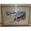 Image 1 : Framed, Original Painting of Tractor in Winter