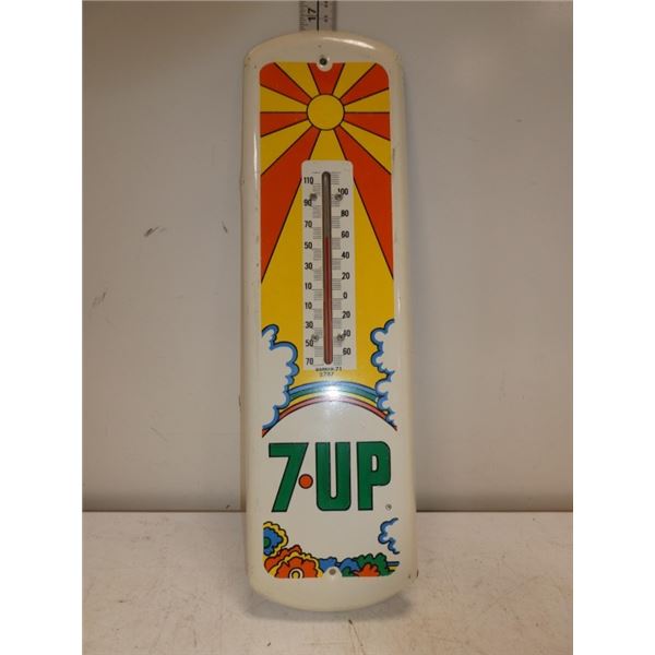 Vintage 7-Up Metal Thermometer