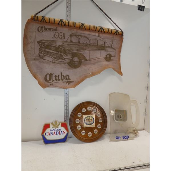 Molson Sign, Cuba Wal Art, Light Up Plastic Beer S