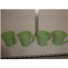 4 Jadeite  glass mugs