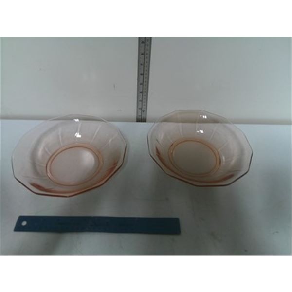 2- Depression Glass Serving Bowls