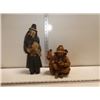 2 Wooden Carved  Old Bearded Men Statues