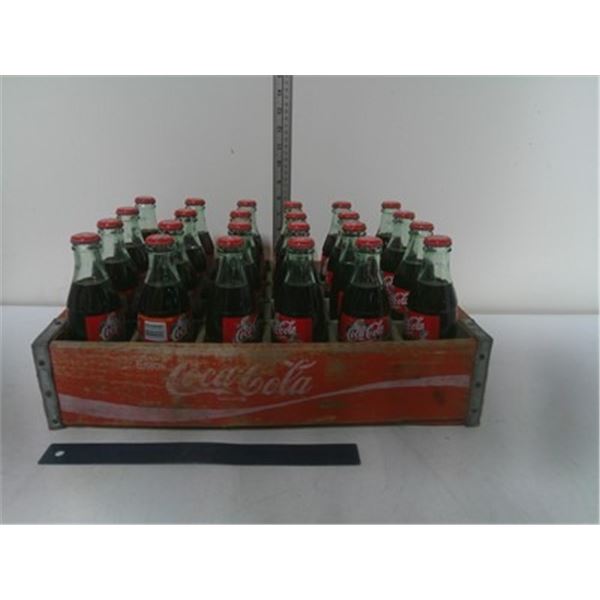 Vintage Coca Cola Crate with 24 Coca Cola Bottles