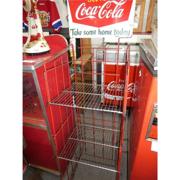 Coca Cola Display Rack with Metal Sign