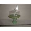 Jadeite green cake stand w/ cover
