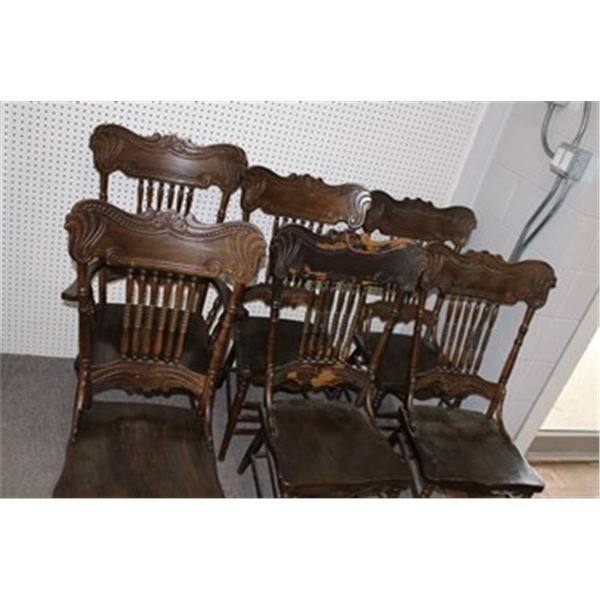 6 Antique Wooden Chairs