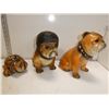 3 Chalkware Dog Statues