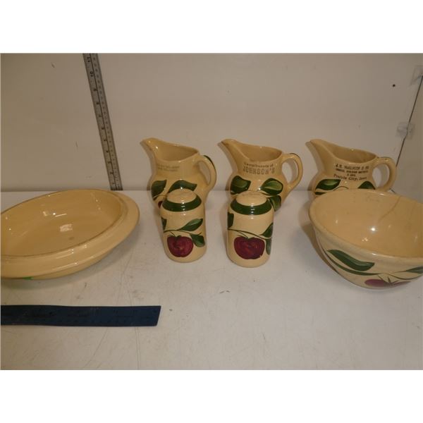 Vintage Stoneware, Salt and Pepper Shakers, 3 Jugs