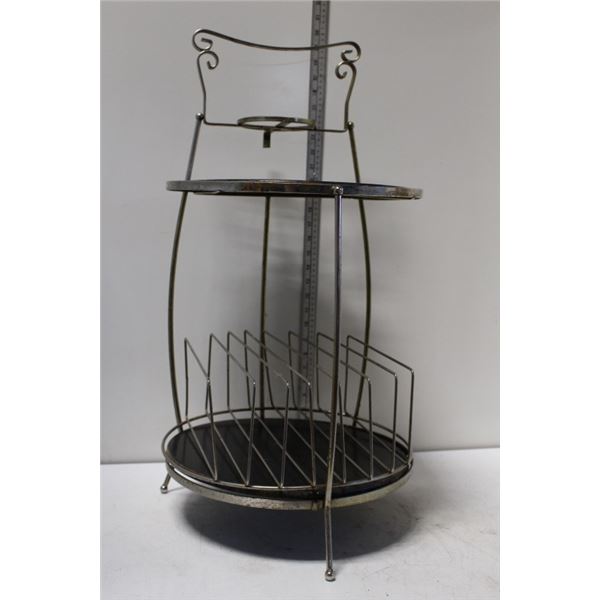 Vintage Wire Side Table and Magazine Rack