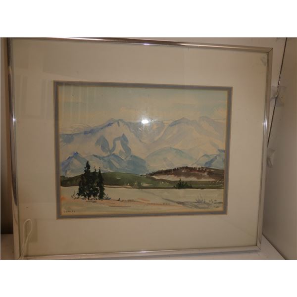 Framed, Signed Original Painting of Mountain Scene