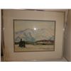 Image 1 : Framed, Signed Original Painting of Mountain Scene