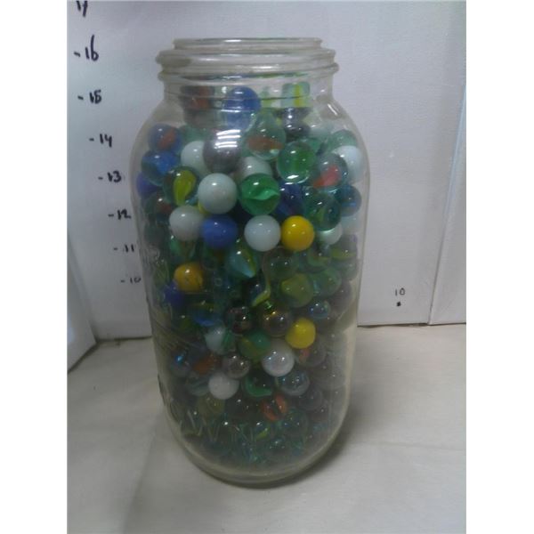 Glass Jar with Marbles