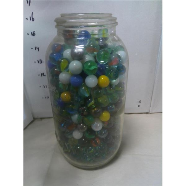 Glass Jar with Marbles