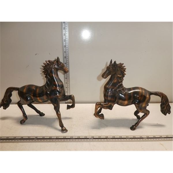 2- Metal Freestanding Horses Statue