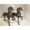 Image 2 : 2- Metal Freestanding Horses Statue