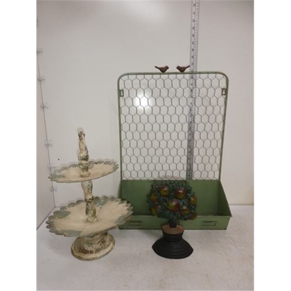 Vintage centerpiece serving tray, Tree metal  door