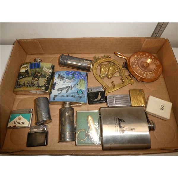 Misc. Flasks, Silver Plated Shot Glasses, Bullet