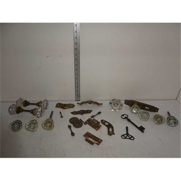 Collection of vintage glass door knobs and