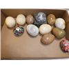 Image 1 : Misc. Stone Eggs and 2 Hand Painted Eggs