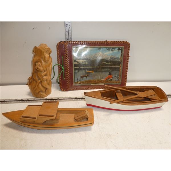 2 Wooden Boat, Photo Album, Wooden Monkey