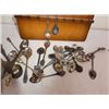 Image 6 : Wood crate w/ collection of spoons