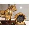 Image 4 : Vintage Ornate Metal Mantle Clock with Horse