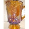 Image 3 : Vintage  Irisdescent Amber Carnival Glass Jug