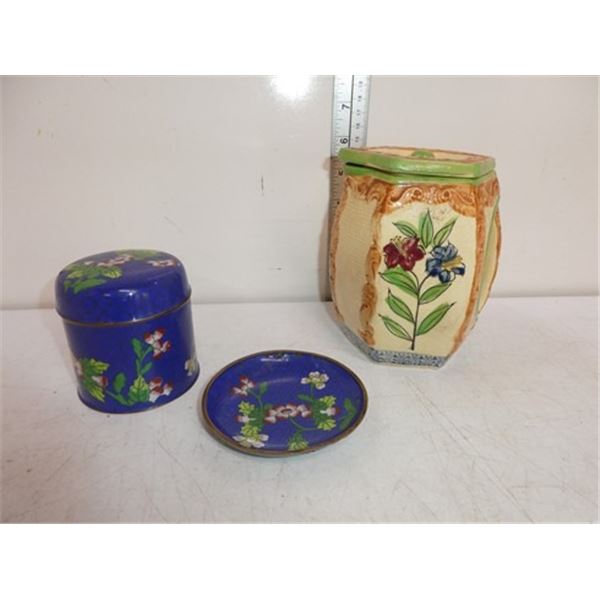 Antique 2 piece smoking set Cloisonne