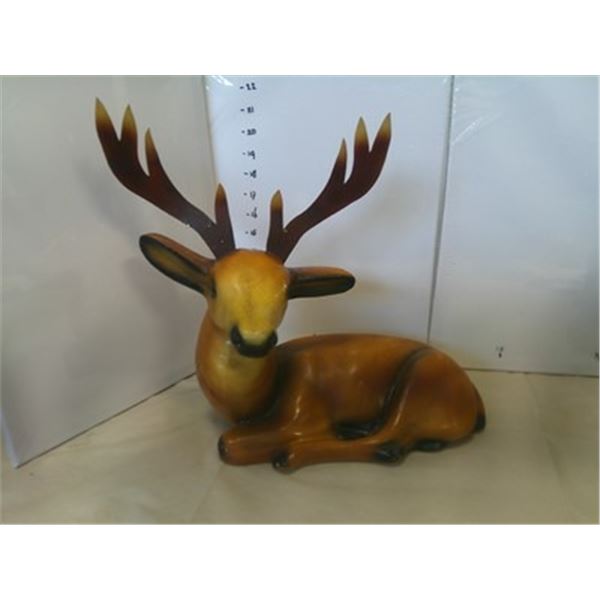 Vintage Chalkware Laying Deer
