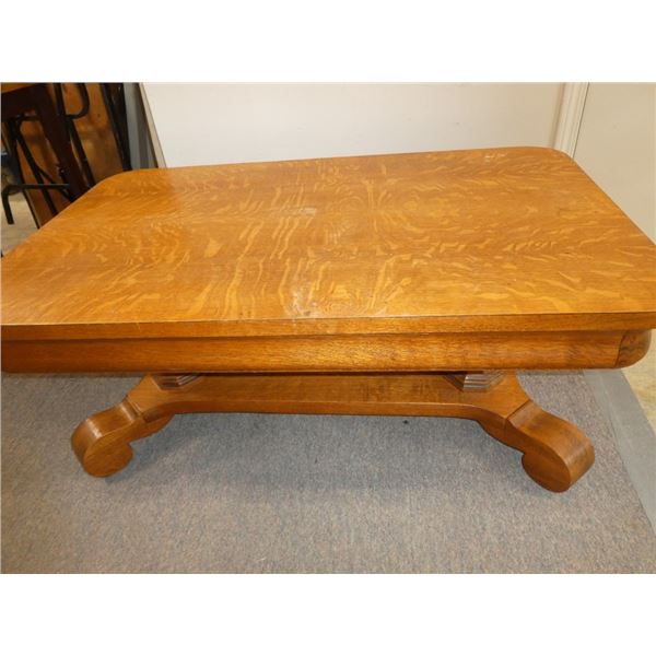 Vintage Solid Oak Coffee Table with Drawer