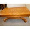 Vintage Solid Oak Coffee Table with Drawer