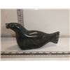 Signed Soapstone Sealion Carving