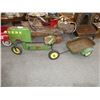 Antique John Deere Peddle Car and Cart